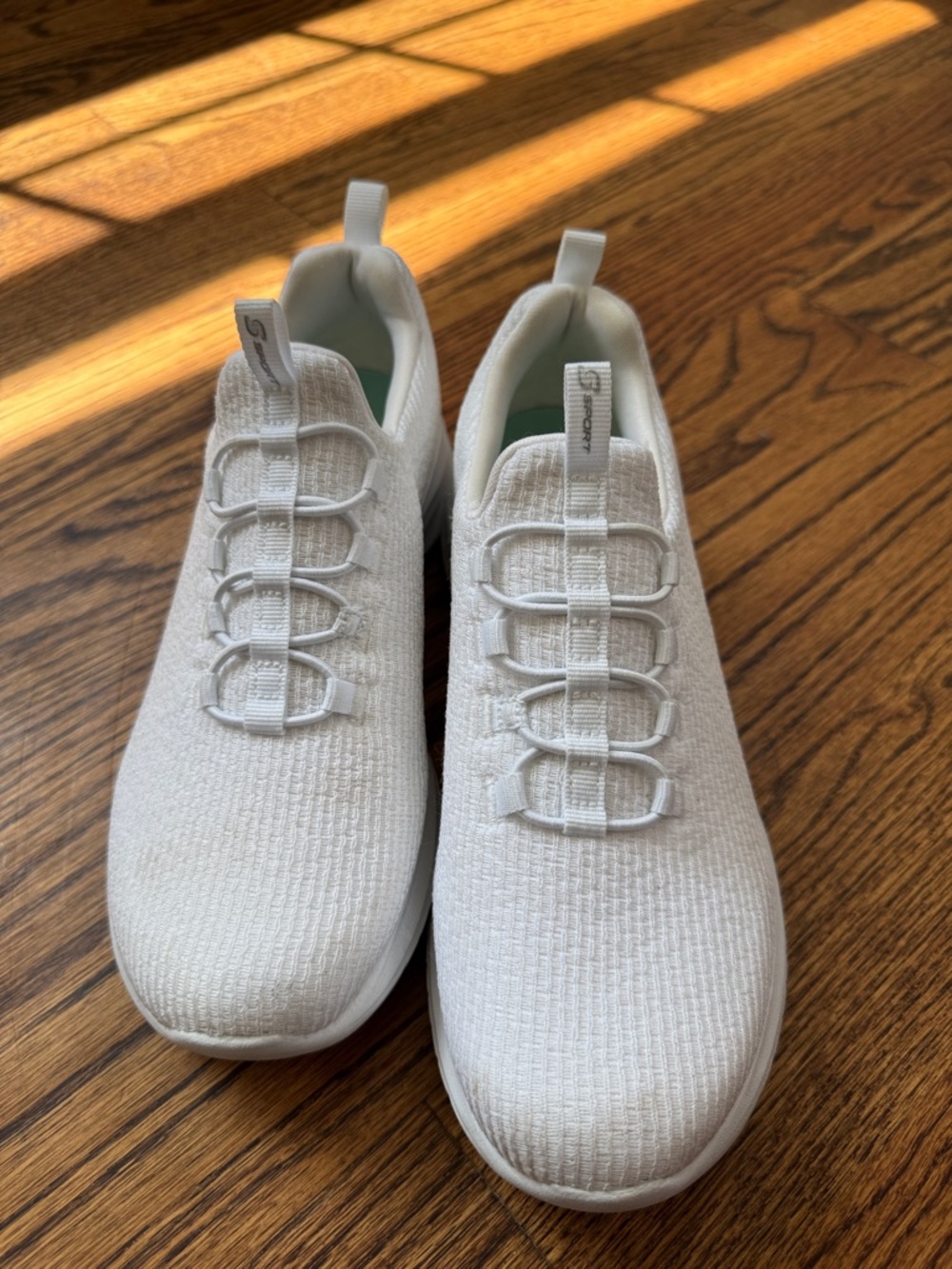 Skechers Sport White Knit Slip-On Sneakers in size 6